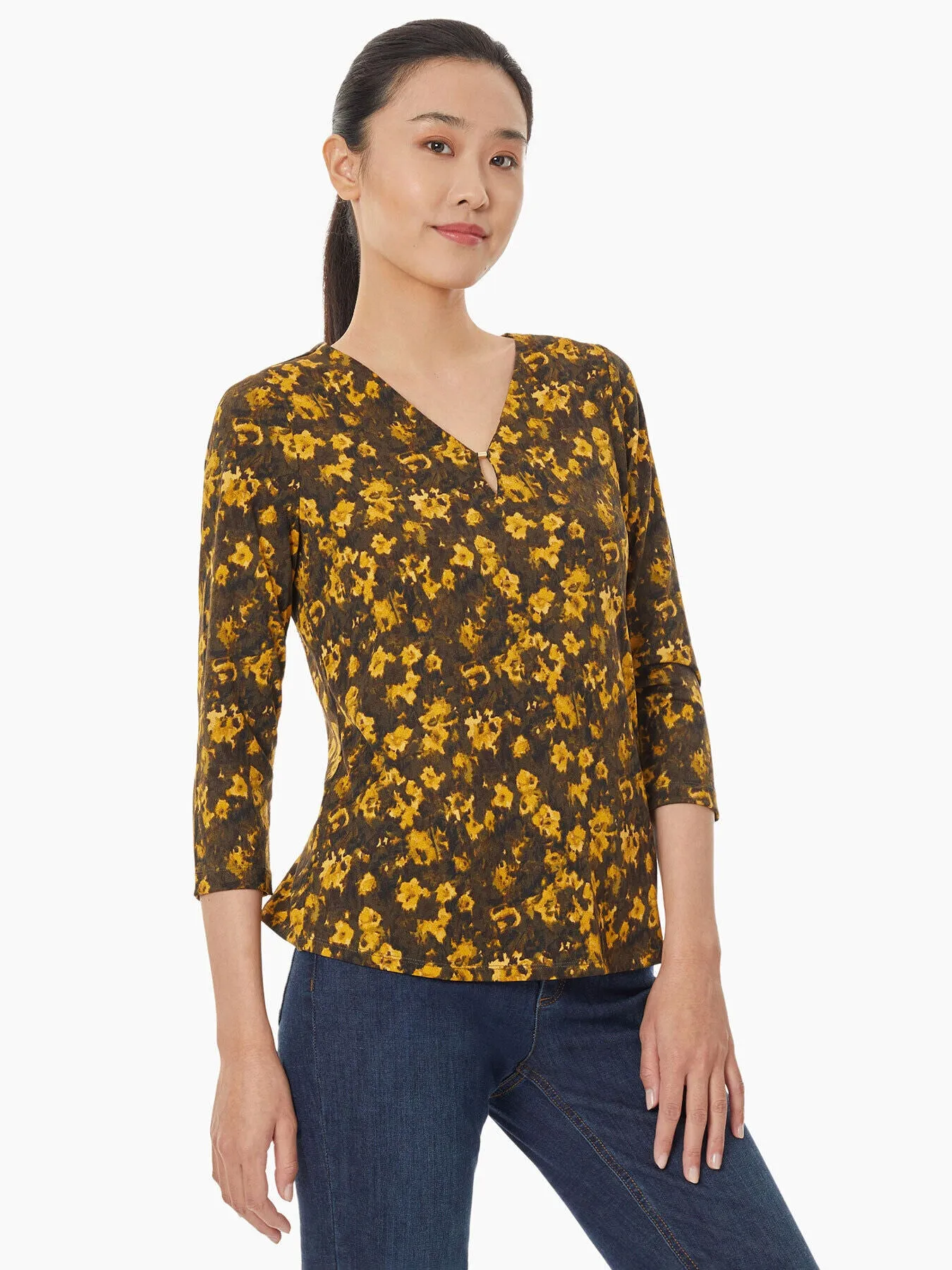 Keyhole Neckline Moss Crepe Top sold by Jones New York product image thumbnail 2