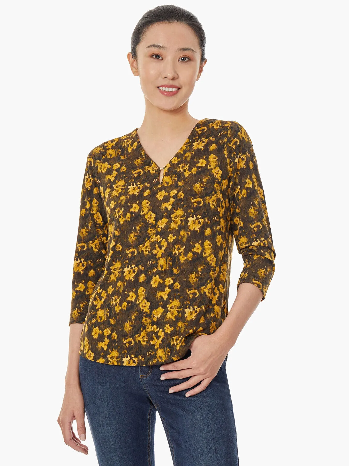 Keyhole Neckline Moss Crepe Top sold by Jones New York