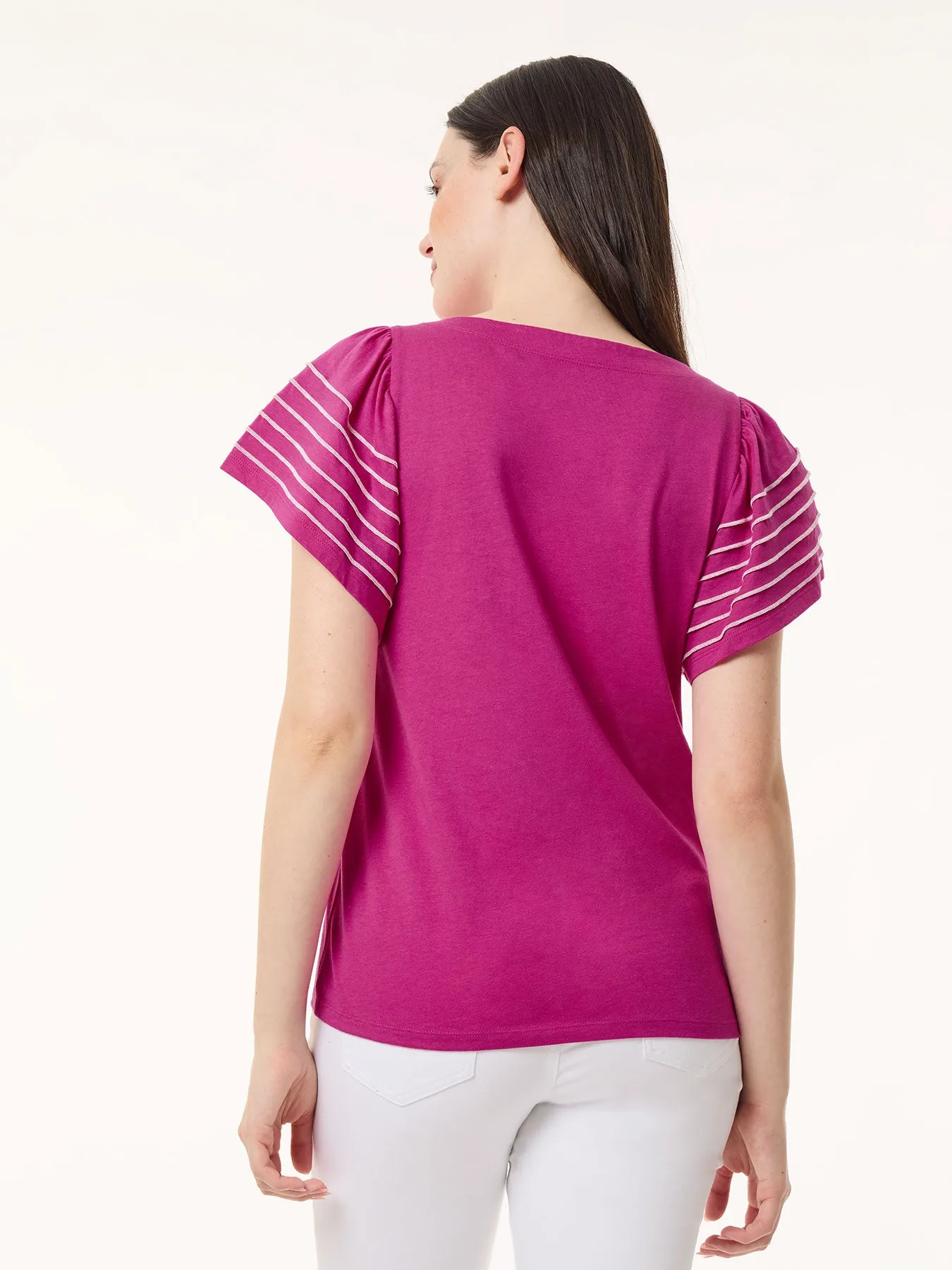 Flutter Short-Sleeve Top, Cotton Modal sold by Jones New York product image thumbnail 3