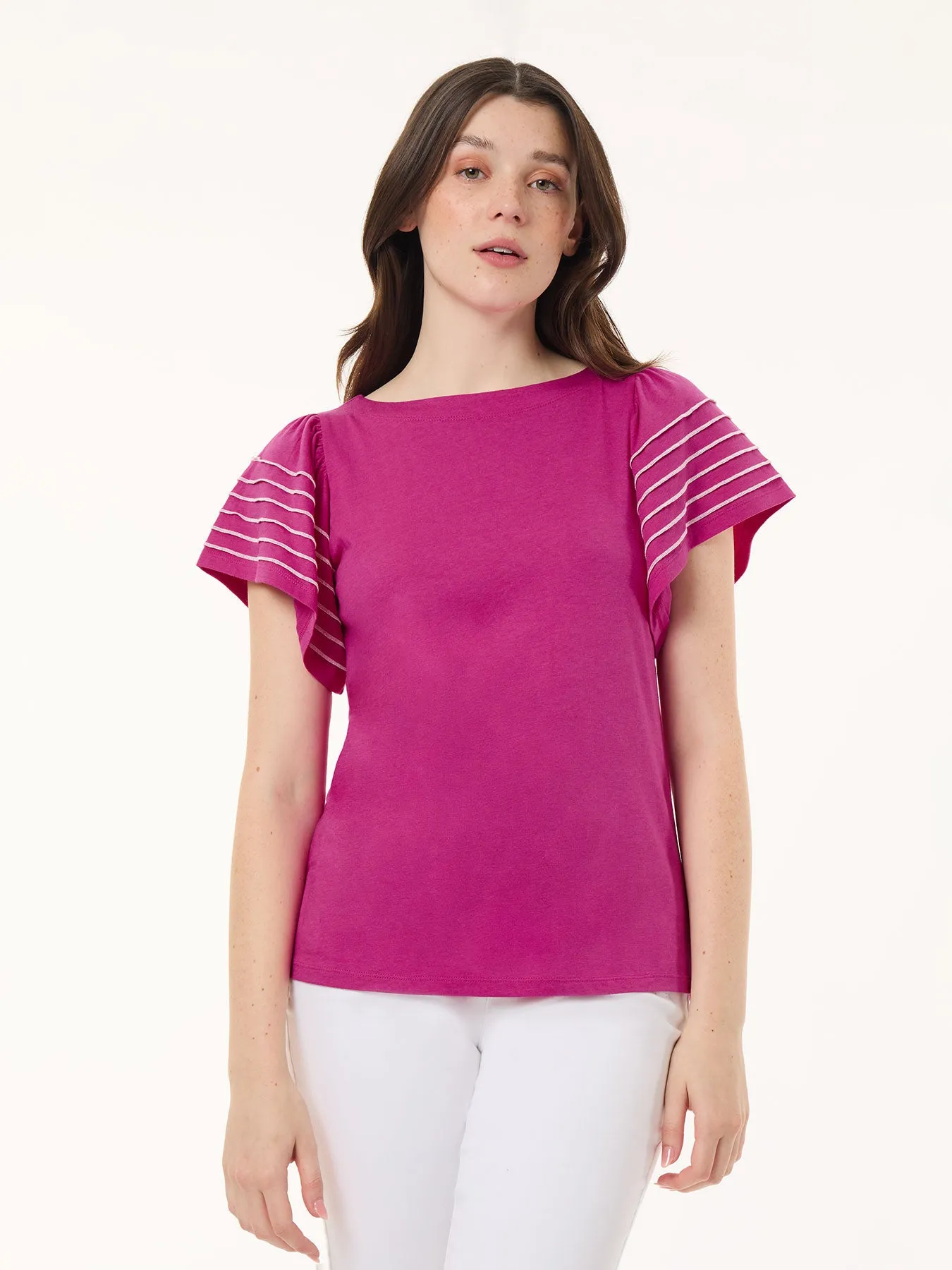 Flutter Short-Sleeve Top, Cotton Modal sold by Jones New York