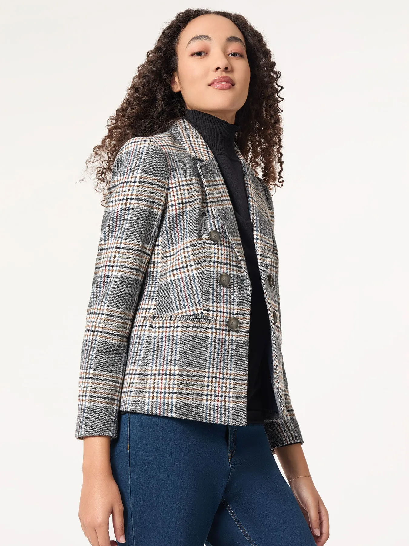 Classic Plaid Double-Breasted Jacket sold by Jones New York product image thumbnail 2