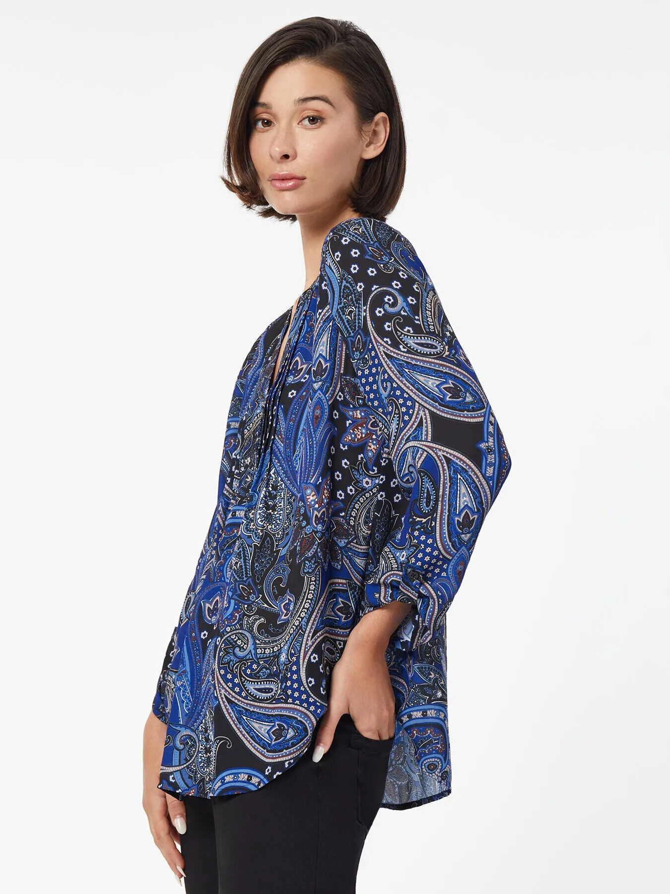 Paisley Roll-Tab Pintuck Blouse sold by Jones New York product image thumbnail 2