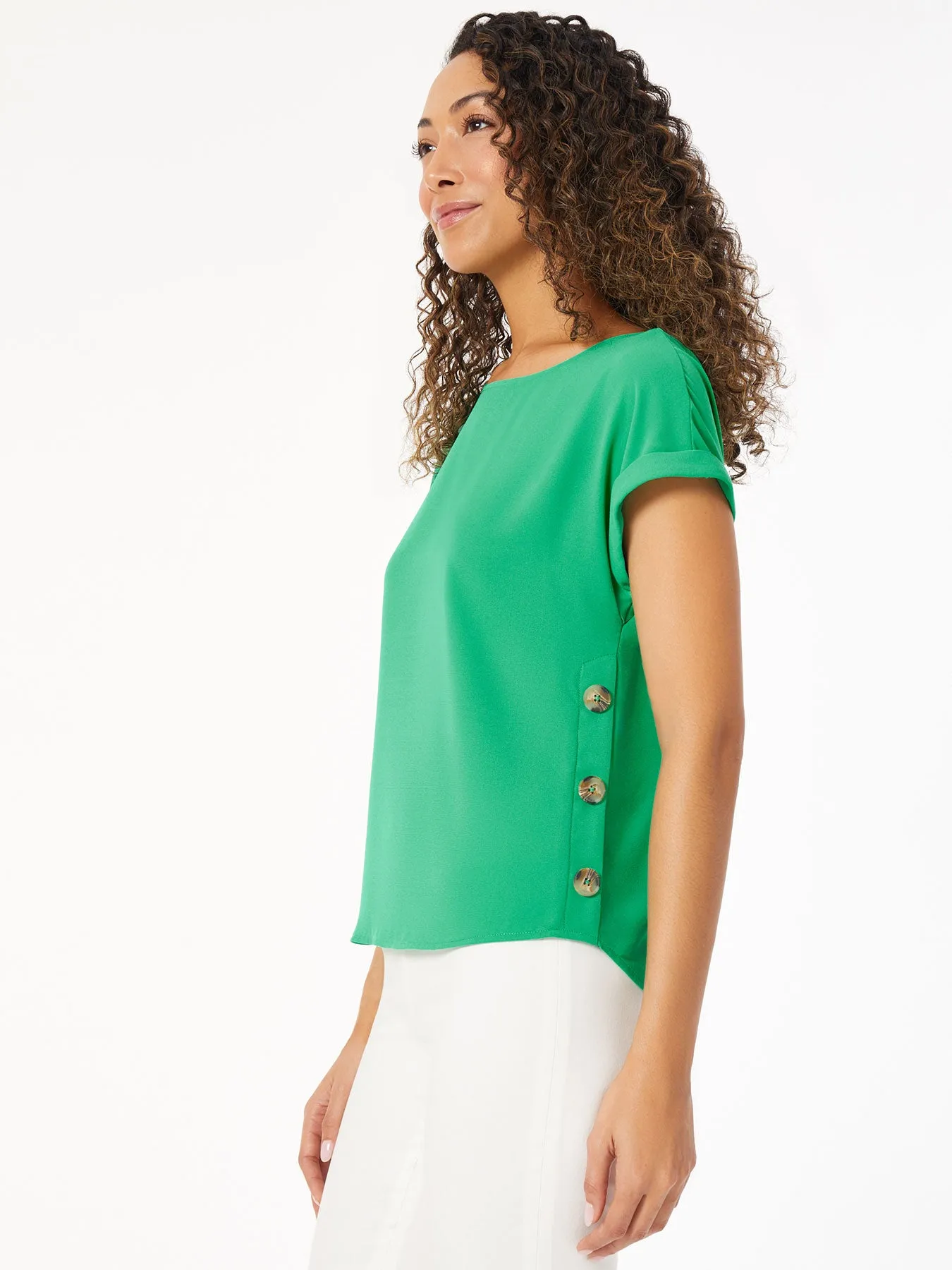 Jasper Crepe Button Detail Blouse sold by Jones New York product image thumbnail 2