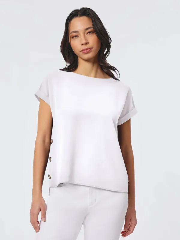 Jasper Crepe Button Detail Blouse sold by Jones New York