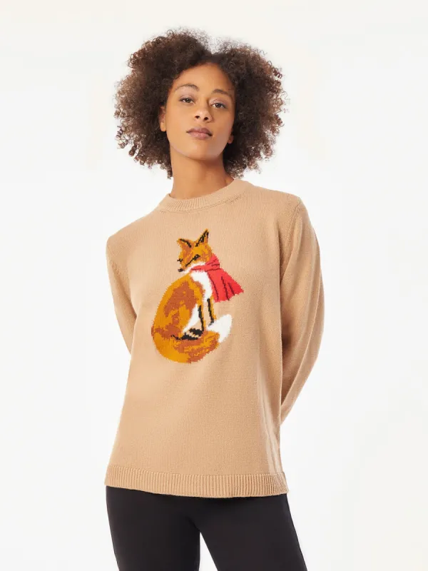 Fox Long Sleeve Crewneck Sweater sold by Jones New York