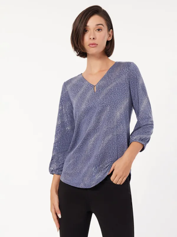 Keyhole Neckline Moss Crepe Top sold by Jones New York