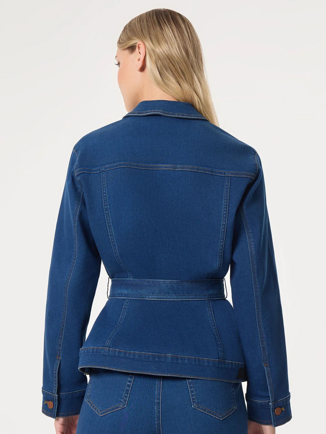 Denim Belted Button-Front Jacket, Phoenix Wash sold by Jones New York product image thumbnail 4