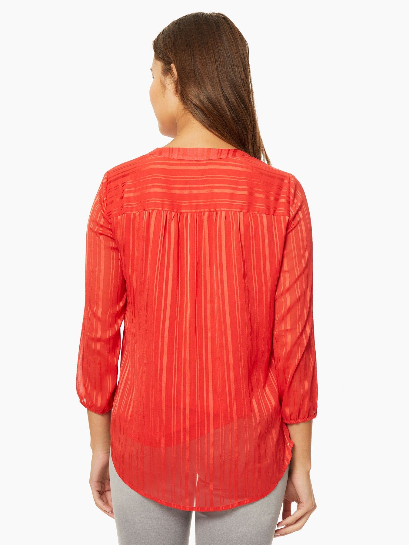 Satin Striped V-Neck Kelly Blouse sold by Jones New York product image thumbnail 3