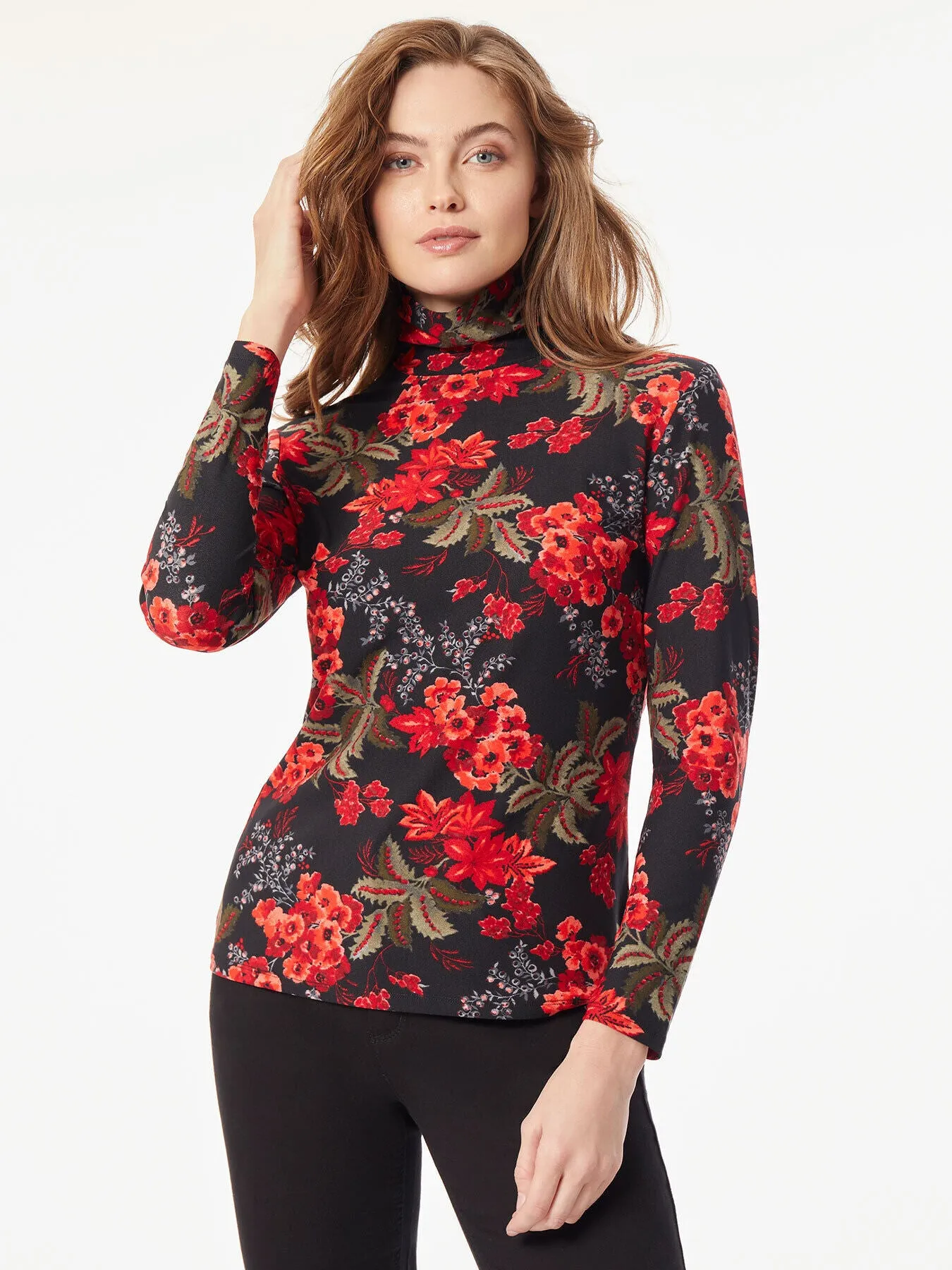 Long Sleeve Moss Crepe Turtleneck sold by Jones New York