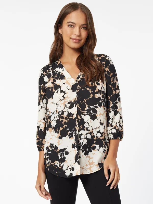 Printed Satin Twill Kelly Blouse sold by Jones New York