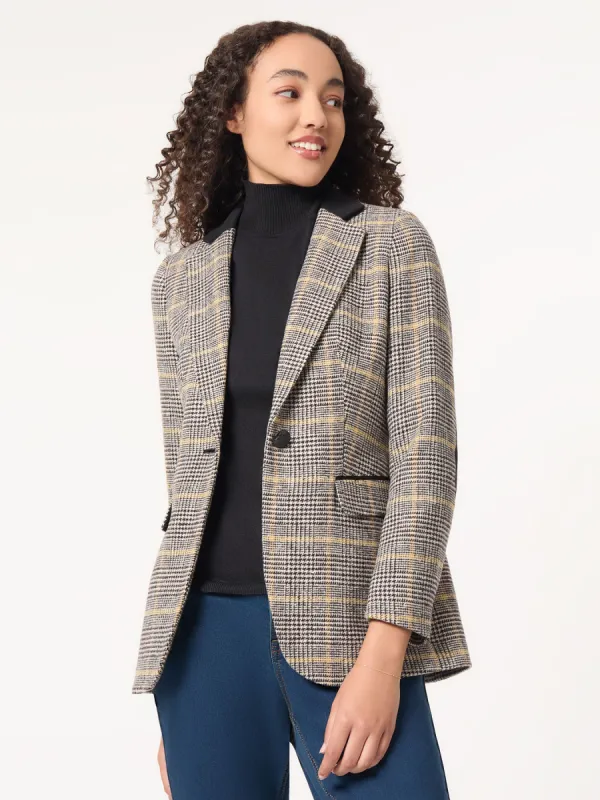 Plaid Notch Collar Jacket sold by Jones New York