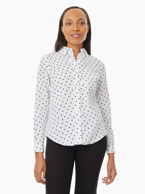 Dotted Easy-Care Button-Up Shirt sold by Jones New York