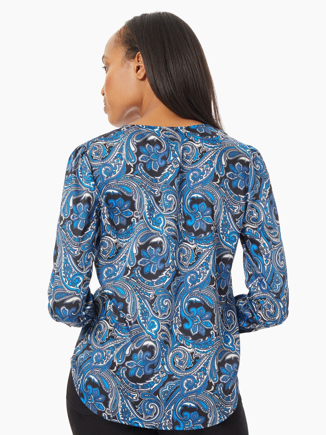 Paisley Satin Twill Utility Blouse sold by Jones New York product image thumbnail 3