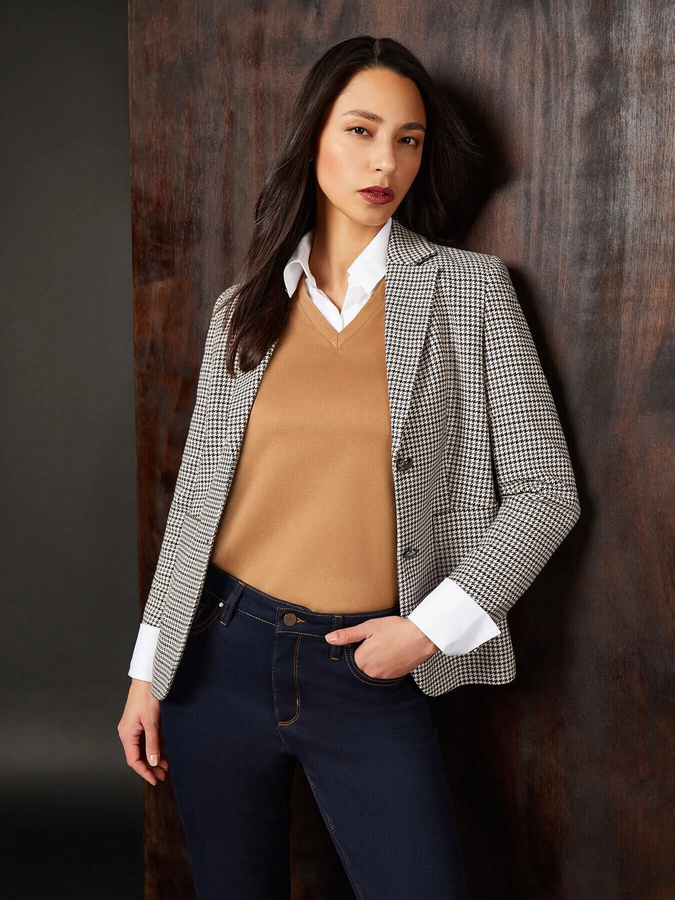 Houndstooth Two-Button Blazer sold by Jones New York product image thumbnail 5