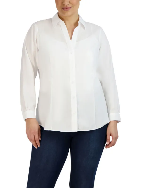 Plus Size Easy-Care Button-Up Shirt sold by Jones New York