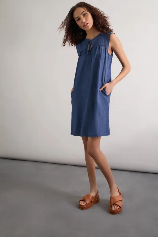 Flutter Sleeve Shift Dress, Soft Denim sold by Jones New York