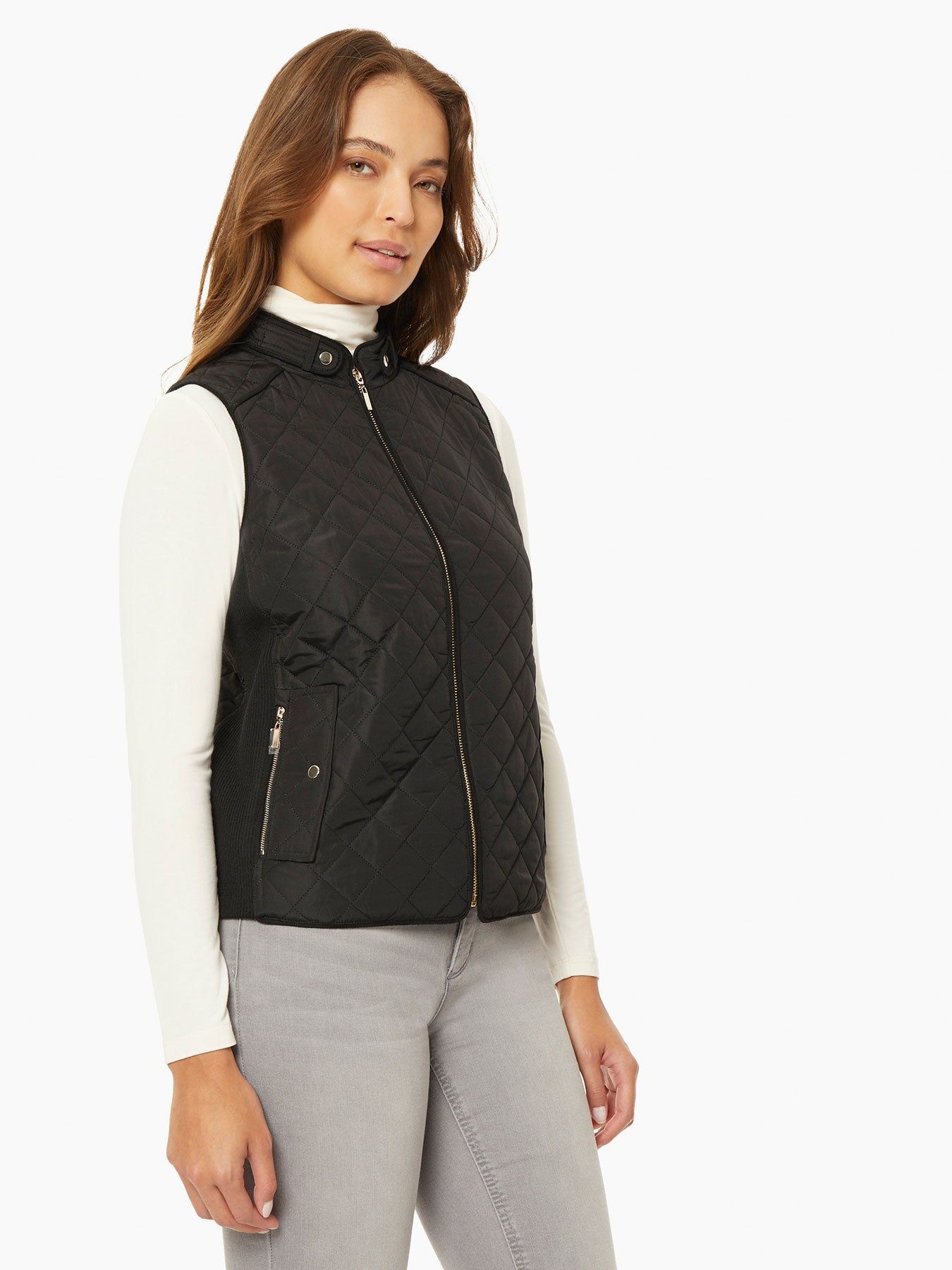 Zip-Front Quilted Vest sold by Jones New York product image thumbnail 2