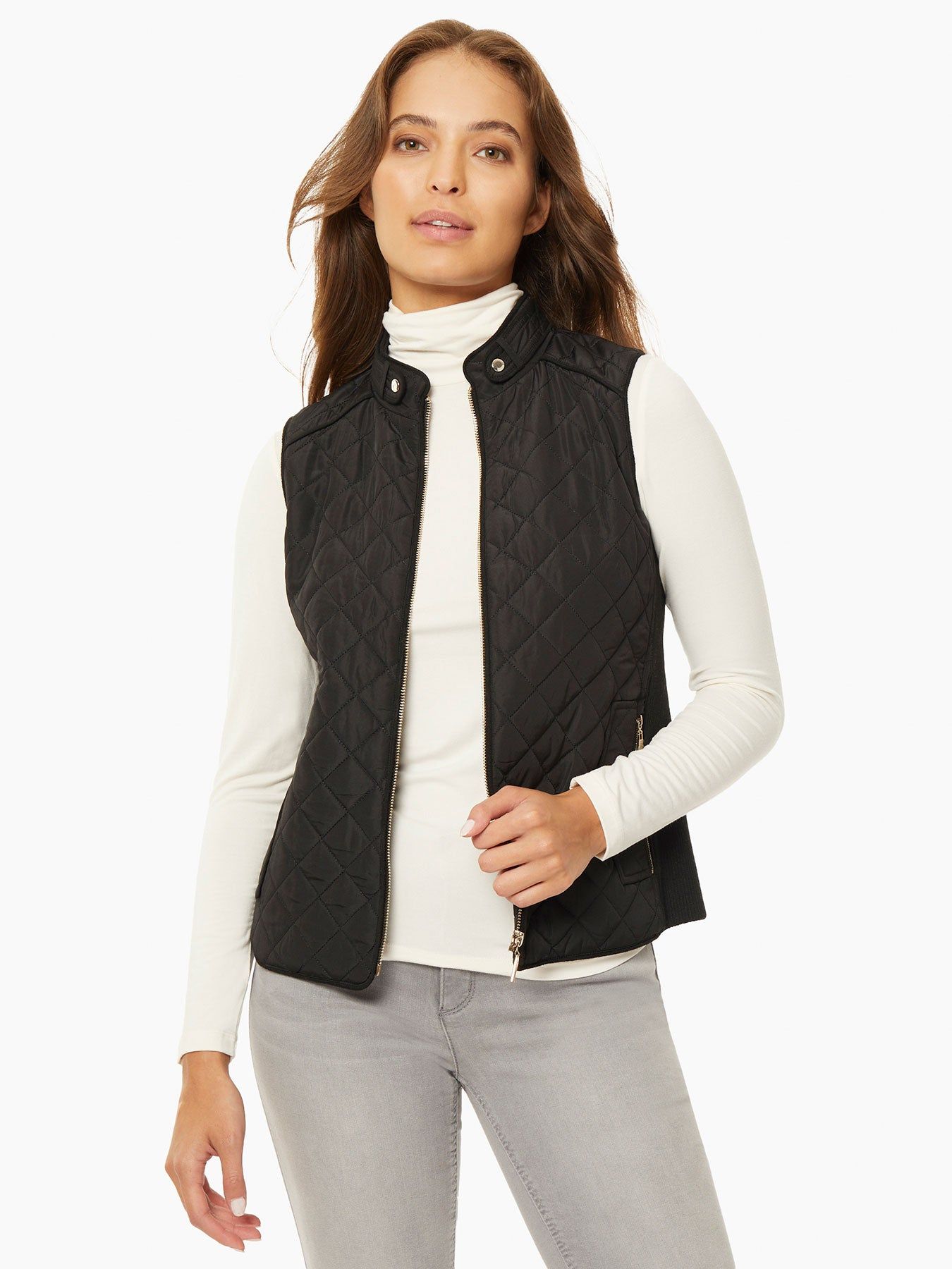 Zip-Front Quilted Vest sold by Jones New York
