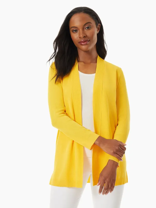 Open-Front Ribbed Trim Knit Cardigan sold by Jones New York