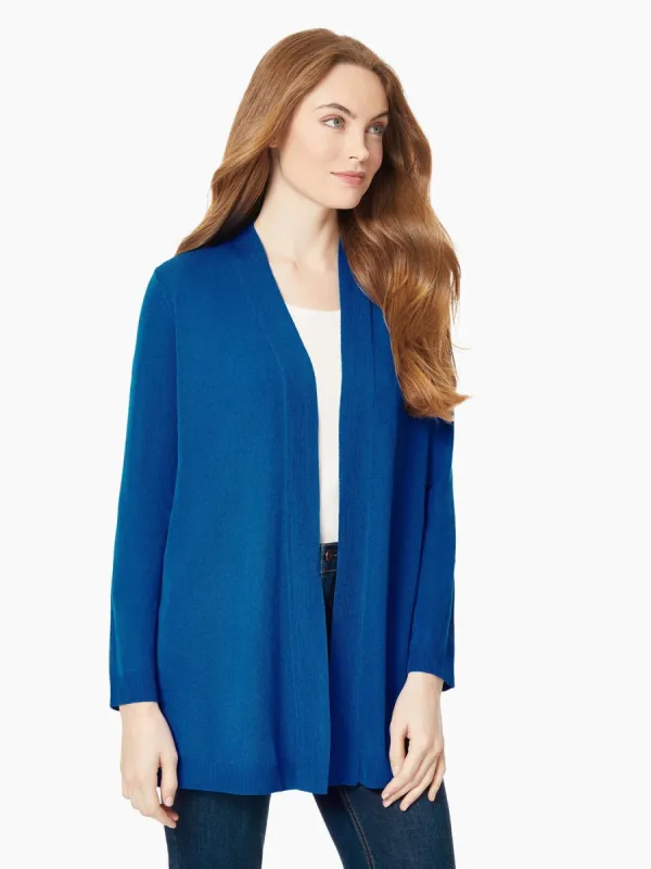 Open-Front Ribbed Trim Knit Cardigan sold by Jones New York