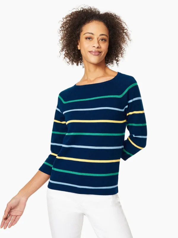 Striped Raglan Knit Sweater made by Jones New York