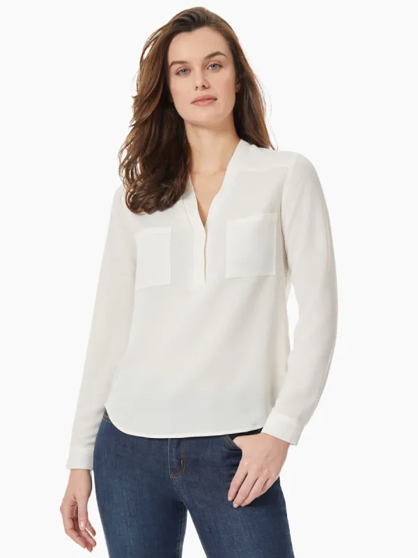 V-Neck Crepe Georgette Blouse sold by Jones New York