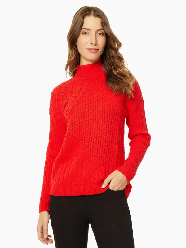 Reverse Jersey Multi-Stitch Mock Neck Sweater sold by Jones New York