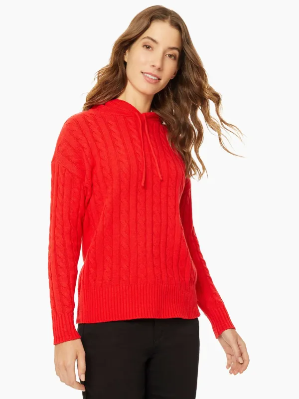 Hooded Cable Knit Sweater sold by Jones New York
