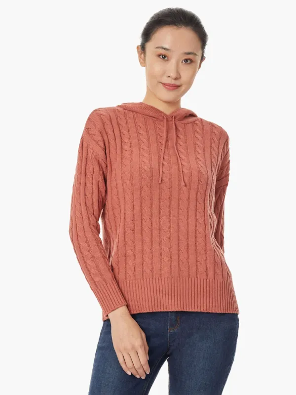 Hooded Cable Knit Sweater sold by Jones New York