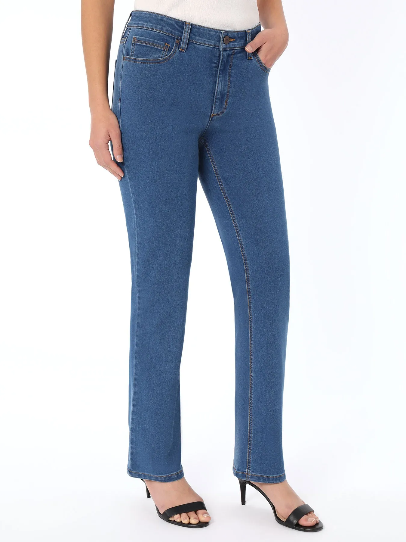 Petite Lexington Straight Leg Jeans, Skywash sold by Jones New York product image thumbnail 2