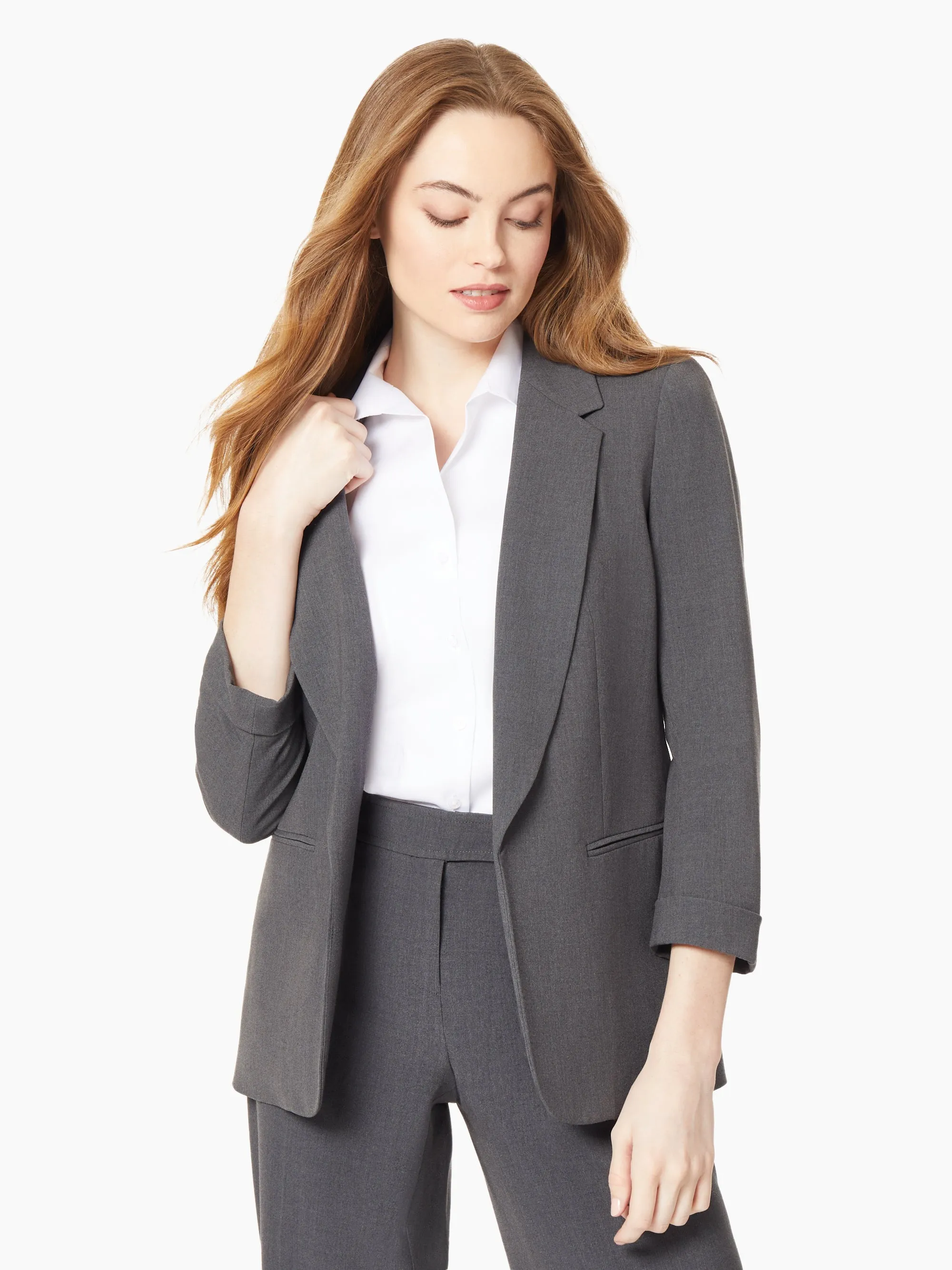 Notch Collar Rolled Cuff Bi-Stretch Blazer sold by Jones New York