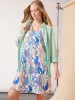 Plus Size Printed Linen Trapeze Dress sold by Jones New York