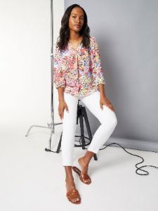 V-Neck Pleated Front Tunic sold by Jones New York