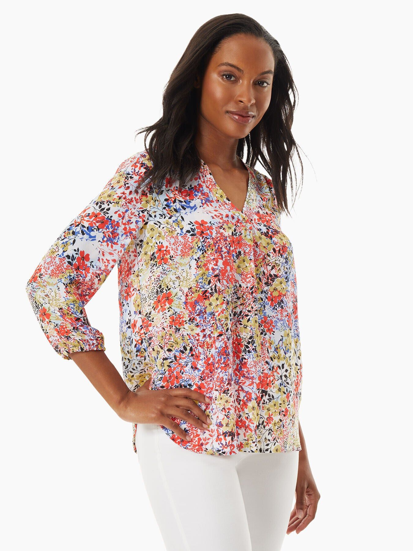 V-Neck Pleated Front Tunic sold by Jones New York product image thumbnail 2