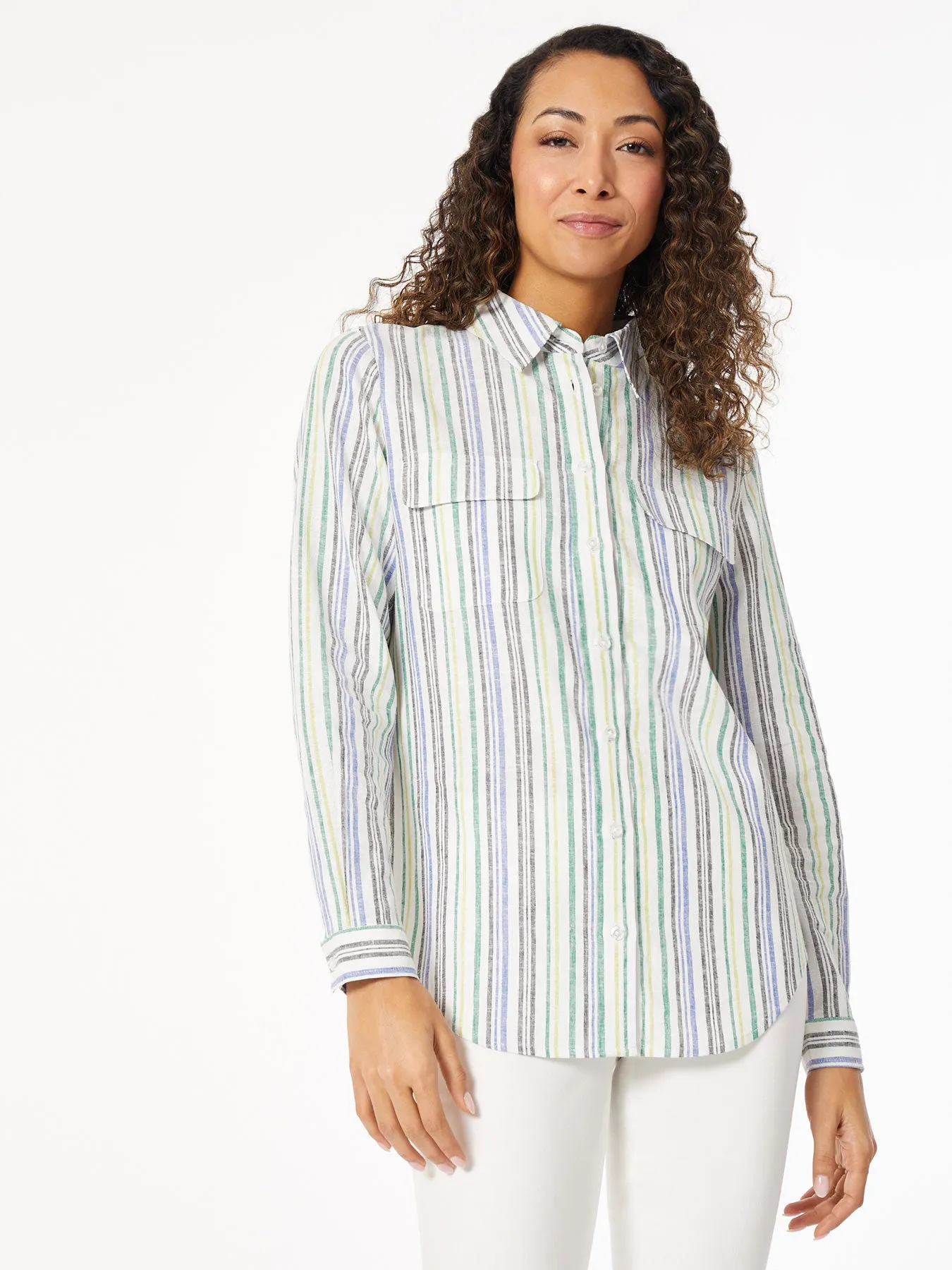 Striped Utility Blouse sold by Jones New York product image thumbnail 2
