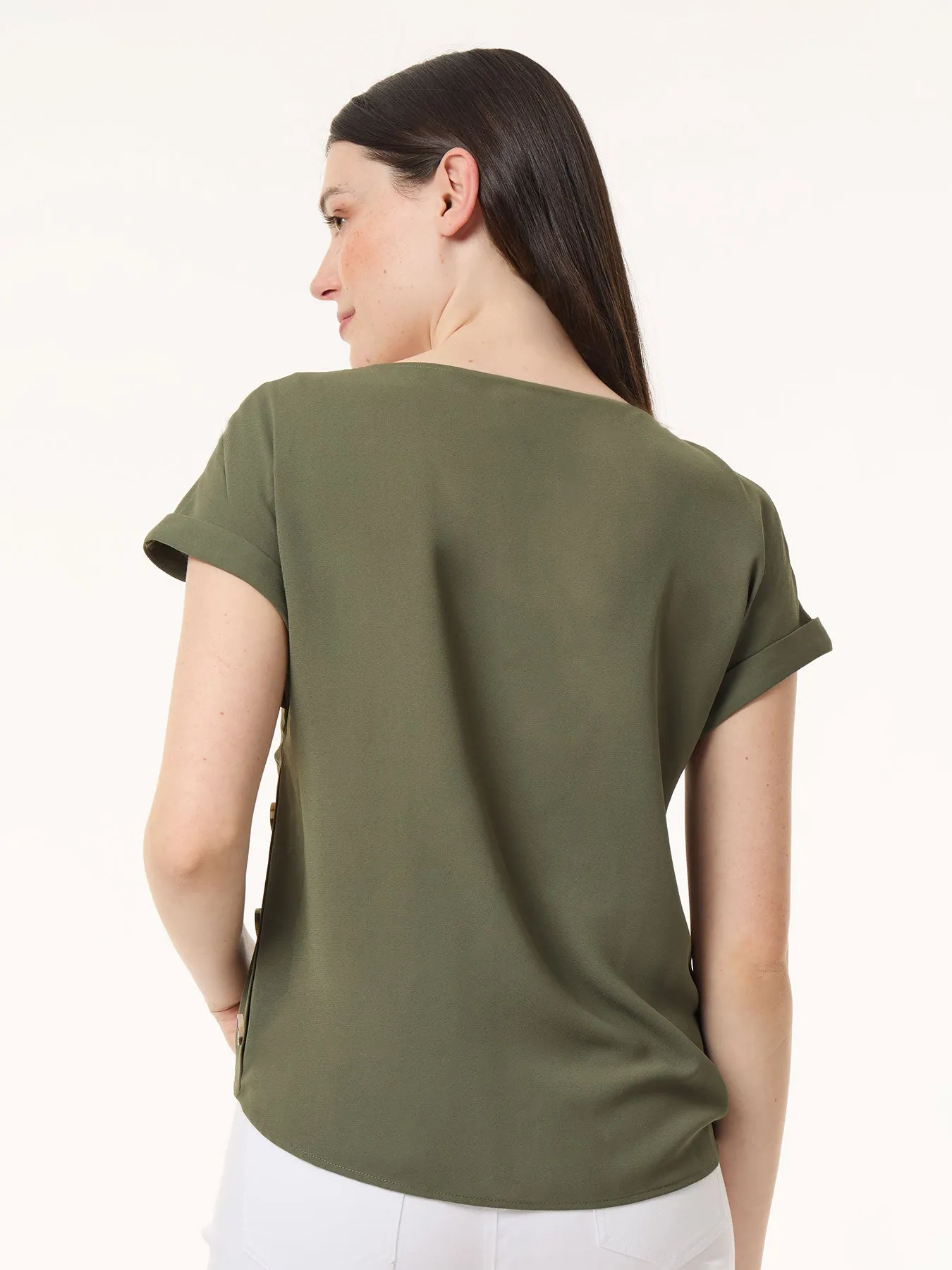 Button Detail Blouse, Jasper Crepe sold by Jones New York product image thumbnail 3