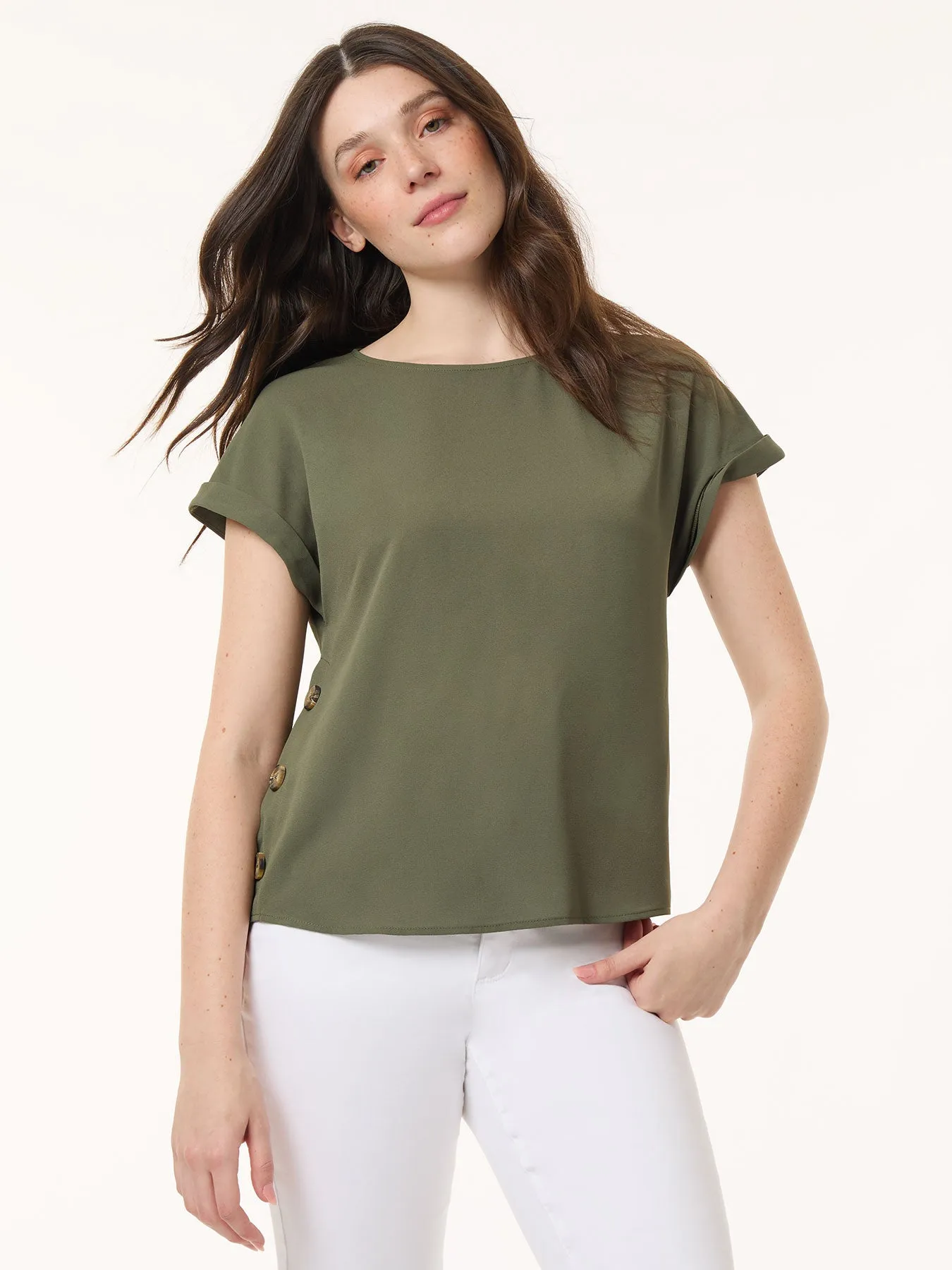 Button Detail Blouse, Jasper Crepe sold by Jones New York