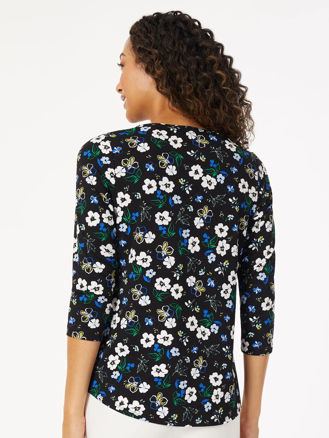 Printed Keyhole Neckline Knit Top sold by Jones New York product image thumbnail 3