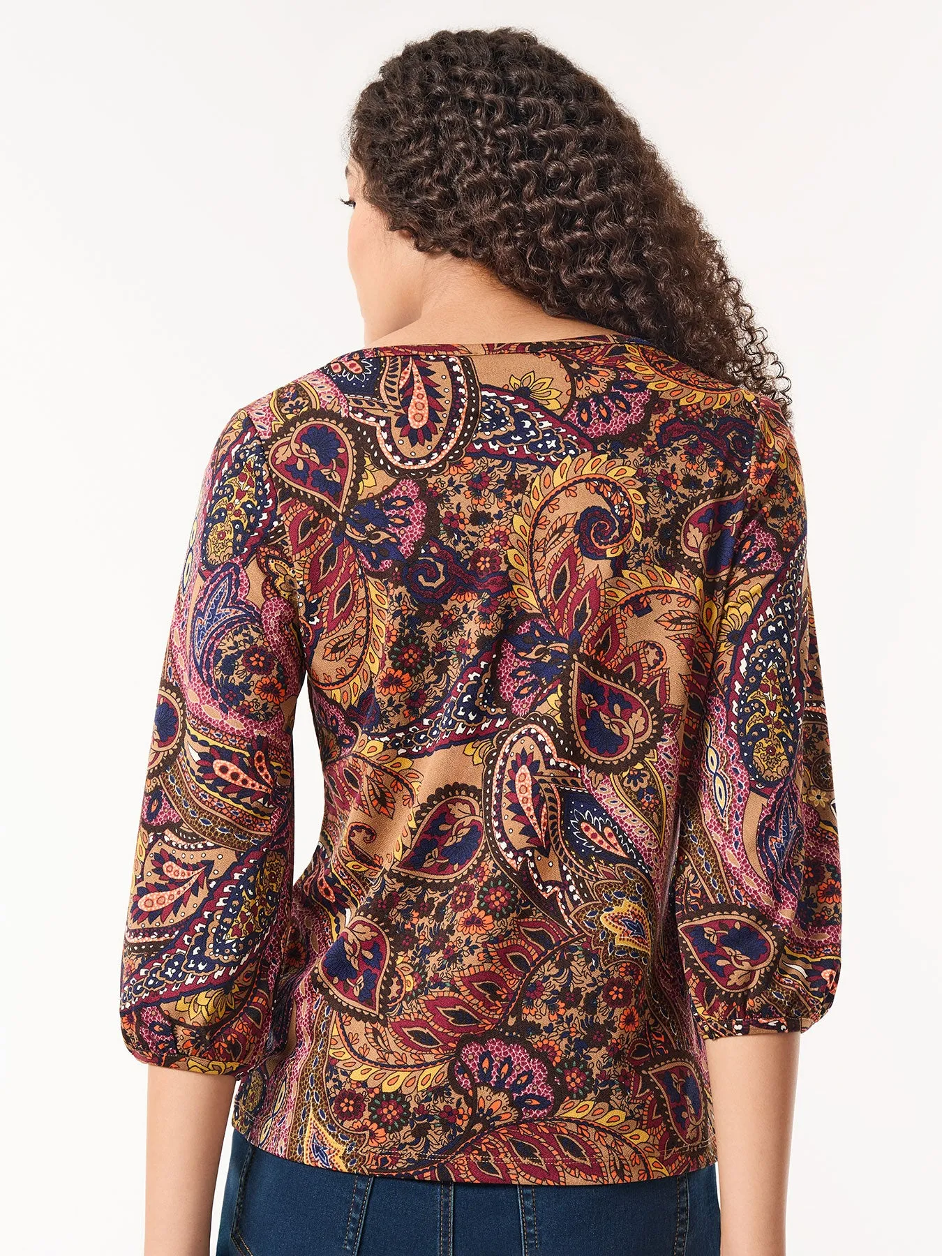 Printed Puff Sleeve Top, Moss Crepe sold by Jones New York product image thumbnail 3