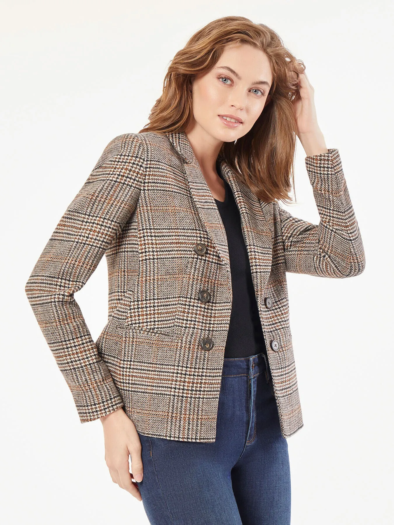 Classic Plaid Double Breasted Jacket sold by Jones New York product image thumbnail 2