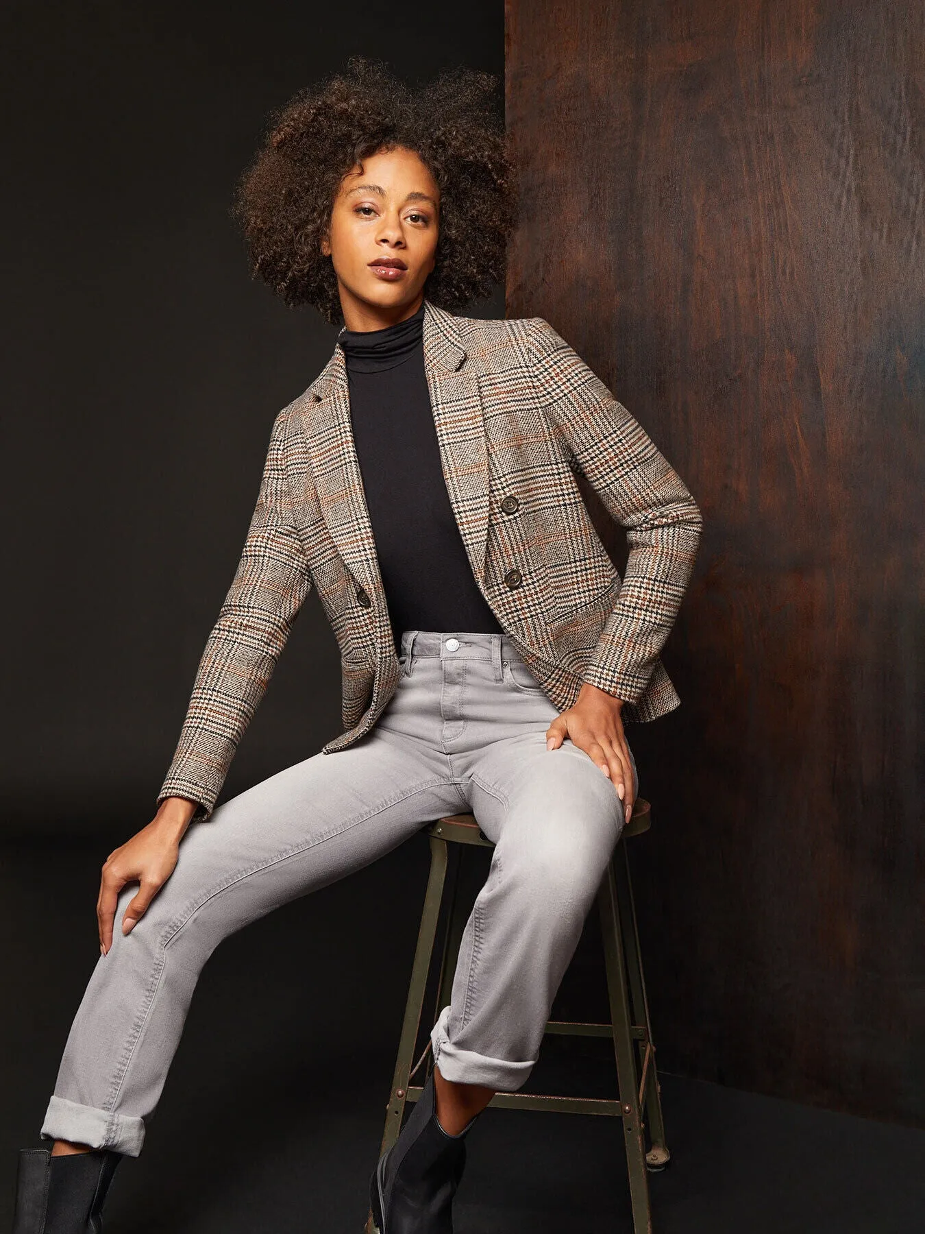 Classic Plaid Double Breasted Jacket sold by Jones New York product image thumbnail 5