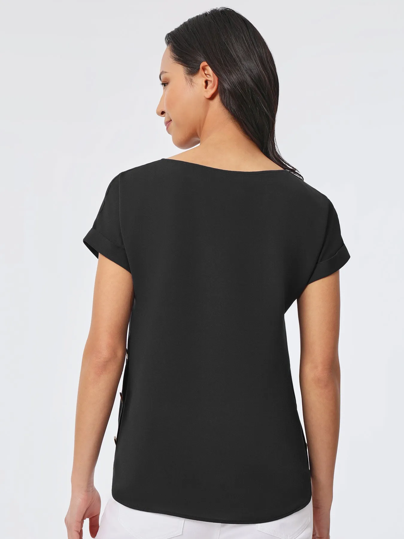 Jasper Crepe Button Detail Blouse sold by Jones New York product image thumbnail 3