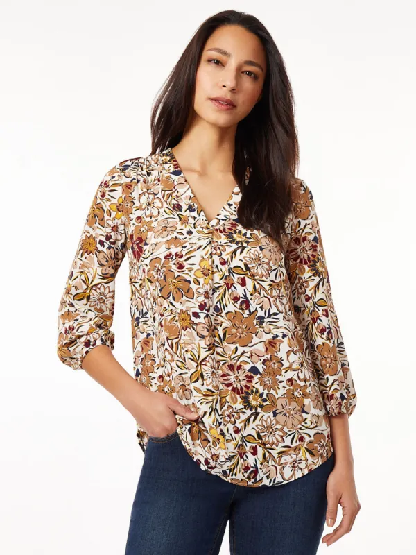 Chiffon V-Neck Kelly Blouse sold by Jones New York