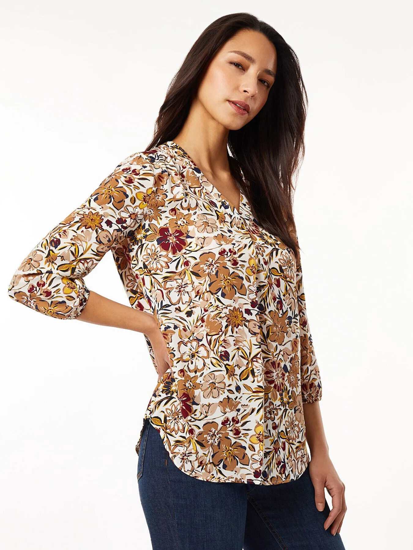 Chiffon V-Neck Kelly Blouse sold by Jones New York product image thumbnail 2