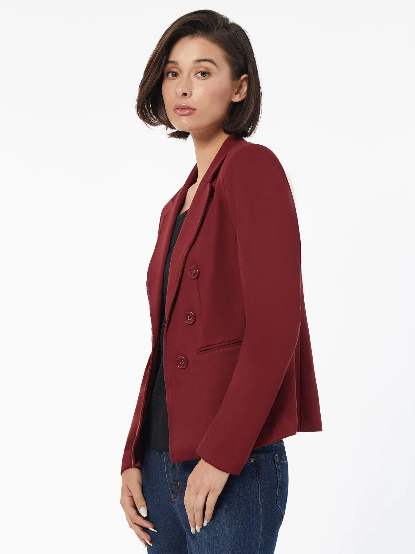 Modern Compression Faux Double Breasted Jacket sold by Jones New York product image thumbnail 2