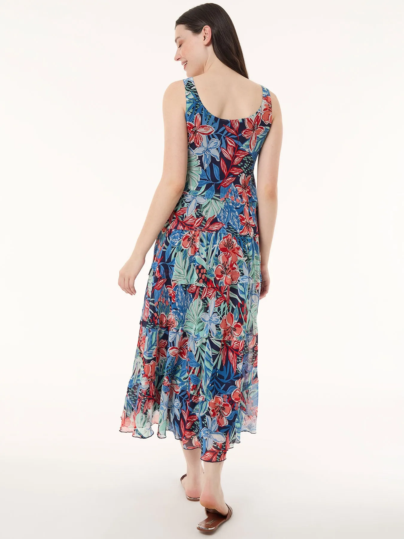 Maxi Multi-Tiered Dress, Printed Chiffon sold by Jones New York product image thumbnail 4