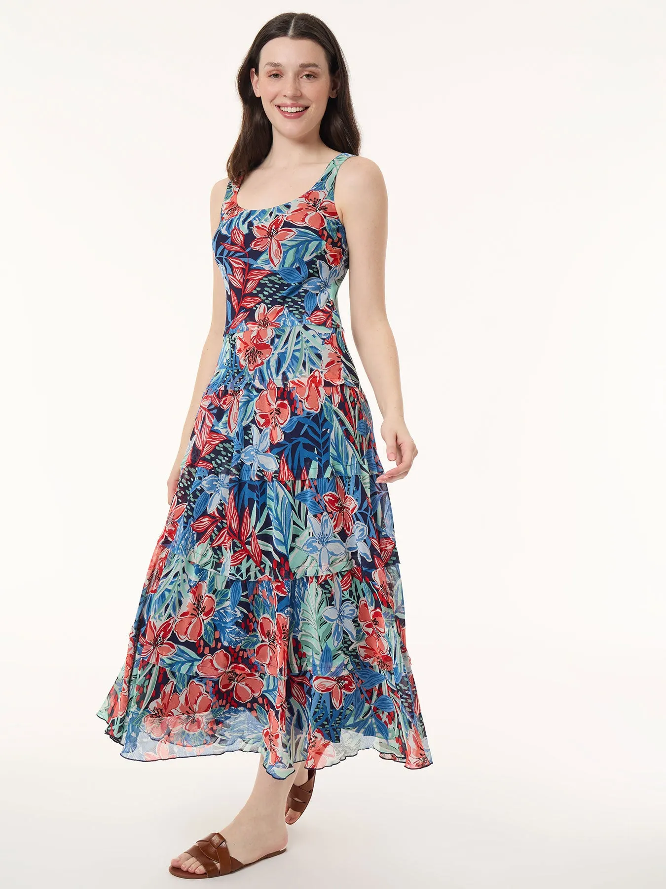 Maxi Multi-Tiered Dress, Printed Chiffon sold by Jones New York product image thumbnail 3