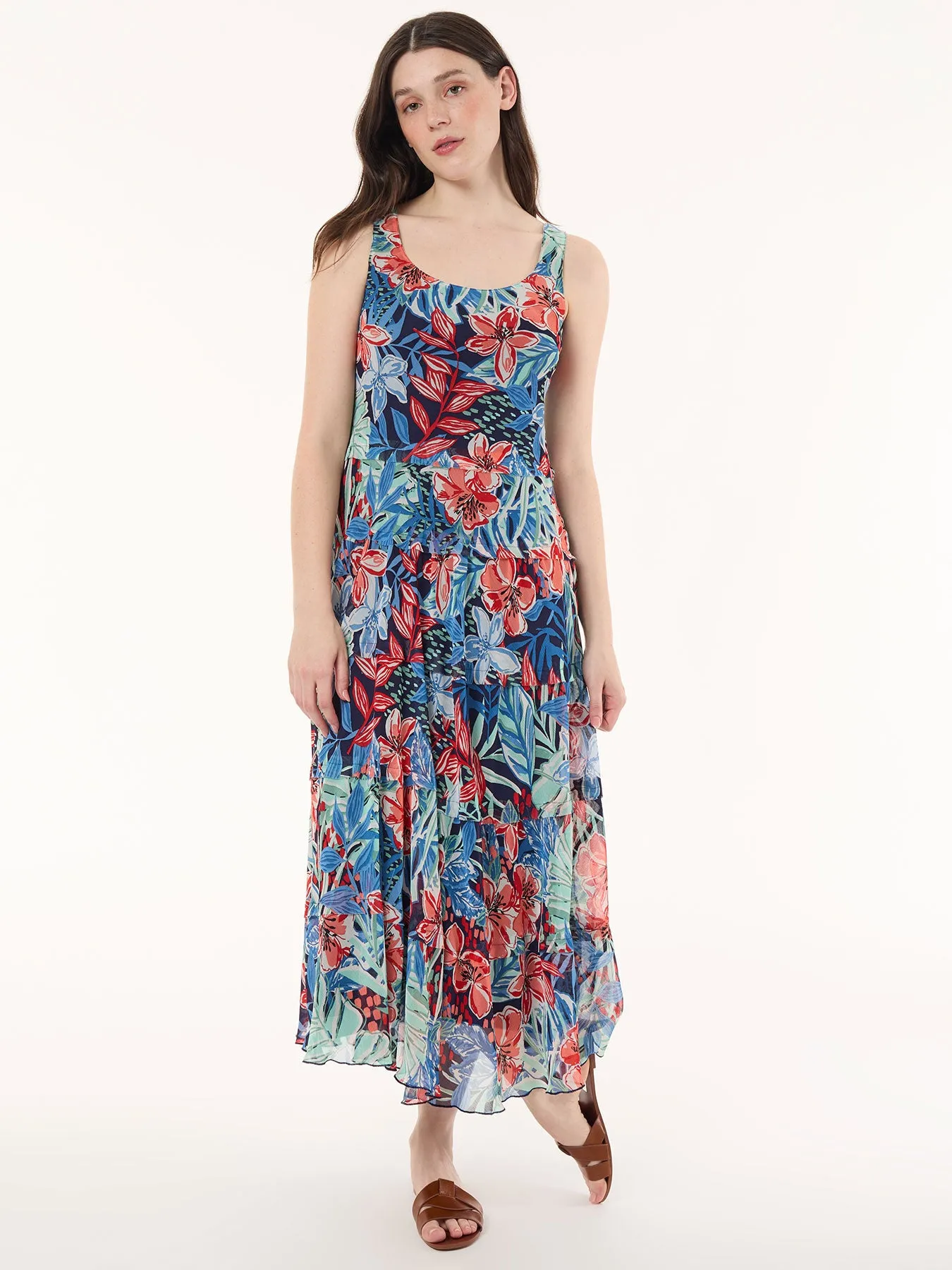 Maxi Multi-Tiered Dress, Printed Chiffon sold by Jones New York product image thumbnail 2
