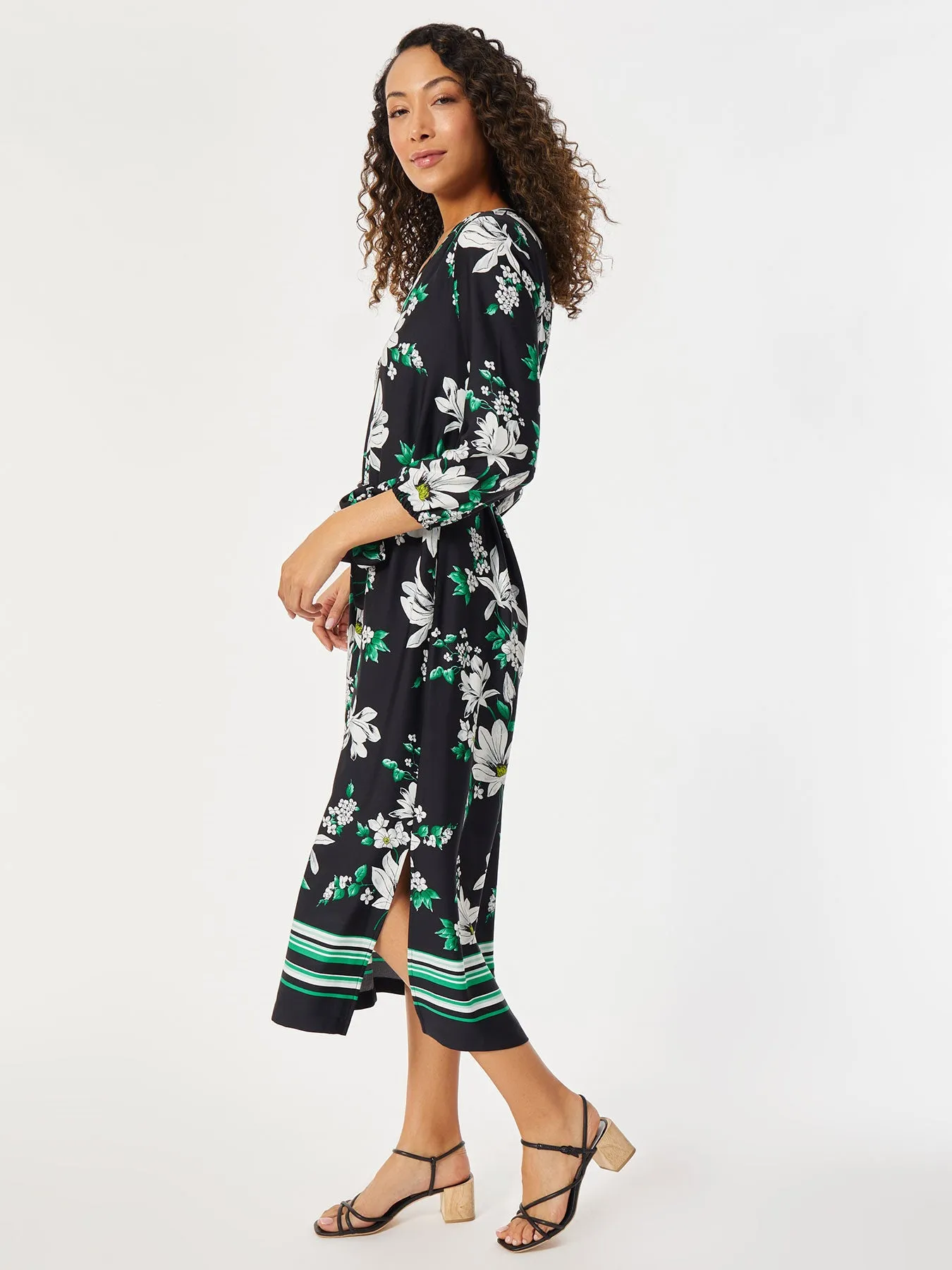 V-Neck Floral Belted Midi Dress sold by Jones New York product image thumbnail 4