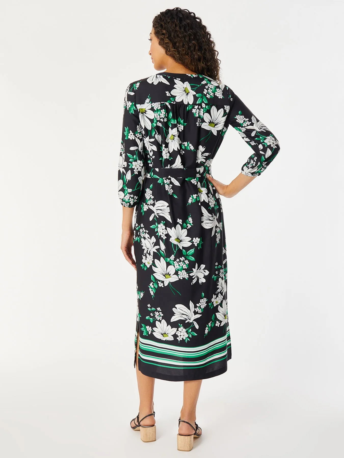 V-Neck Floral Belted Midi Dress sold by Jones New York product image thumbnail 5